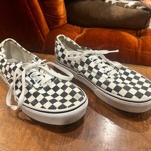 Checkered platform vans